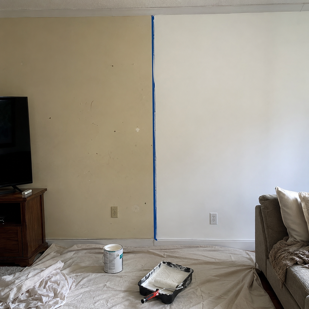 Before and after interior painting project in Bullhead City AZ by Handyman by JJR